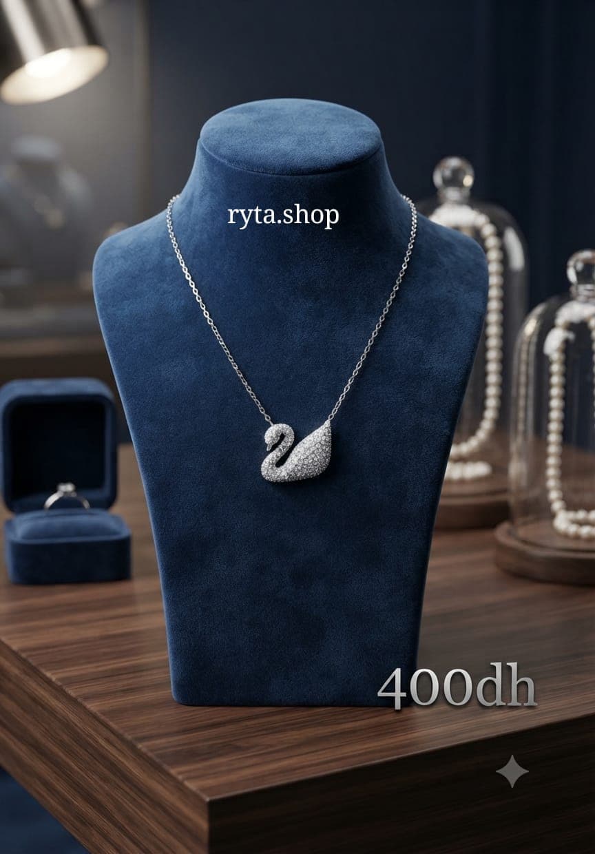 Collier en argent motif cygne